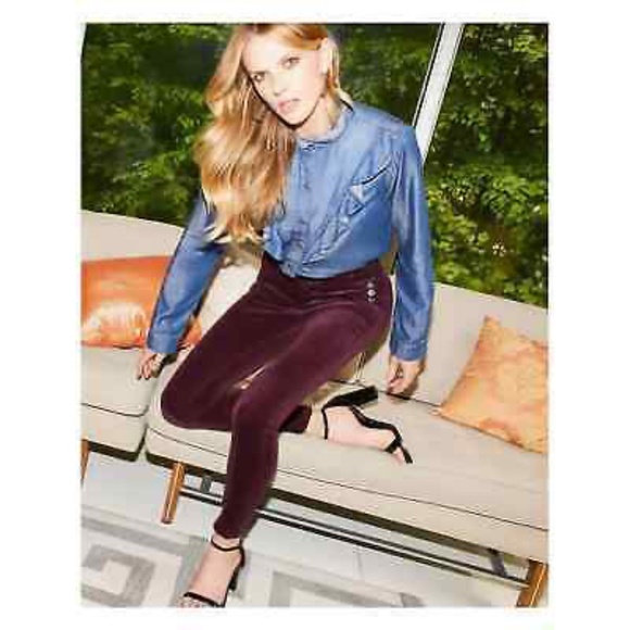 J brand velvet deep mulberry high rise skinny - Picture 2 of 13